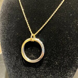 Sterling Silver and Gold Plated Circles Pendant Necklace